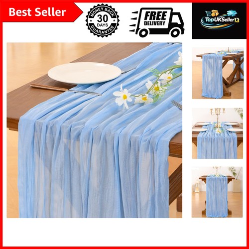 Blue cheesecloth table runner - blue,