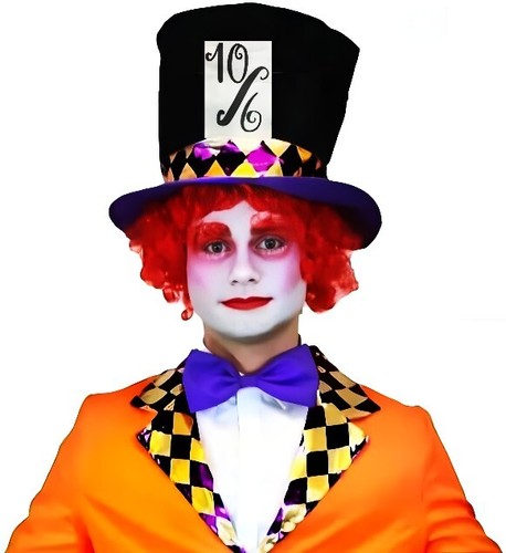 Mad hatter top hat - hat, wig