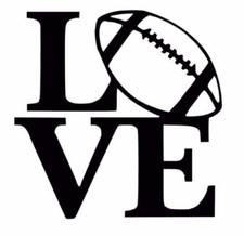 S -Huge Love Rugby Sport Decal