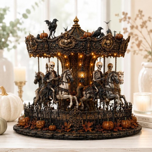 Halloween carousel wood sign - carousel,
