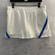 Nike Womans Skirt Skort White Large Geometric Pull On Stretch Short