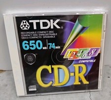 CD - Recordable - TDK 650 MB 74 min : 1x - 8x :  Blank CDR - Sealed NEW