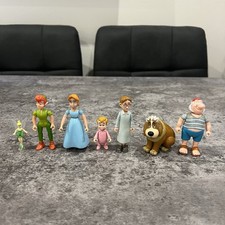 RARE Disney Famosa Peter Pan Figures - Peter, Wendy John, Michael & Nana