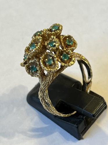 Vintage emerald ring - emerald, tested