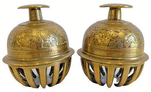 Pair indian brass - of,