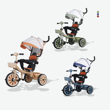 Baby Tricycle 6 in 1 Toddler Stroller Bike with Canopy Parent Push Handle Trike