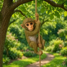 Resin Crafts Monkey Hanging Ornament Animal Statue  Outdoor Garden Decor