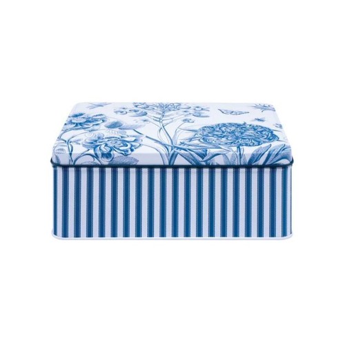 Tin storage box vintage - vintage, blue