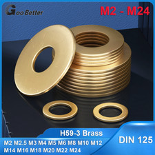 M2-M24 Solid Brass Flat Washer