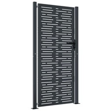 Garden Gate Patio Gate Fence Gate Fence Anthracite Steel Square Design vidaXL