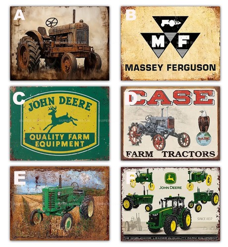 Vintage style tractors metal - style,