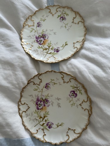 Pair limoges gold rimmed - gold,