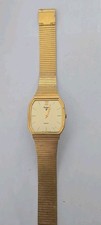PULSAR Gold TONE Stainless Steel Band Quartz Watch VINTAGE