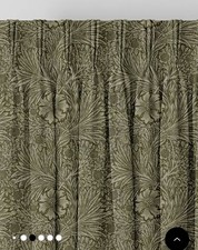 Door Curtain William Morris Marigold Velvet  Sage Green. Thermal Lining.