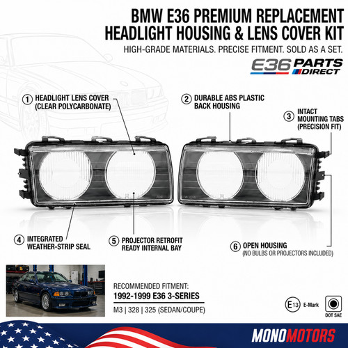 Headlight lens cover housing - cover,
