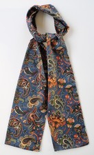 Wool & silk scarf cravat. Blue