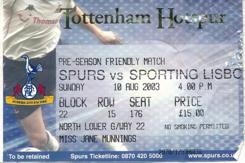 Ticket tottenham sporting - ticket:,