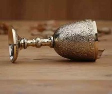 Handmade Royal King Embossed Goblet Design Brass Wine Goblet Mediaeval