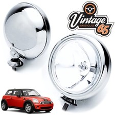 PAIR OF 2x 5" CLASSIC CAR BMW MINI CHROME SPOT LAMPS SPOT LIGHTS WIPAC
