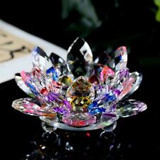 Crystal Glass Lotus Flower Candle Tea Light Holder Round Ball Bottom Ornament