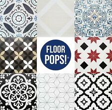 Peel  Stick Vinyl Floor Tiles 10pcs Marble Moroccan Floral Pattern FloorPops