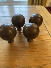 Four Antique Brass Bed Knobs