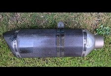 Akrapovic 65mm Inlet Carbon Fibre Hex Exhaust, End Can With Strap