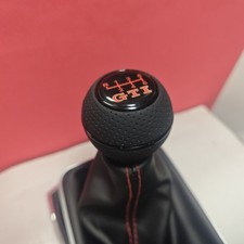 BLACK LEATHER 6SP SHIFT GEAR KNOB for GOLF GTI MK5 MK6 MK7 MK8 POLO 6R 6C 2G TSI