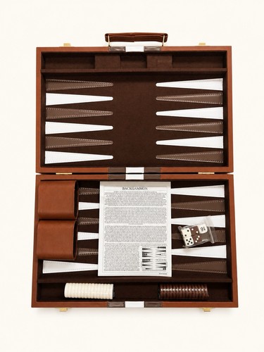 Luxury backgammon set brown - backgammon,