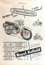 ROYAL ENFIELD 'Crusader 250' Motor Cycle Advert - 1956 M/Cycle Print