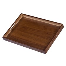 Breakfast Tray with Handles Wooden for Dining Rectangle Coffee Serving