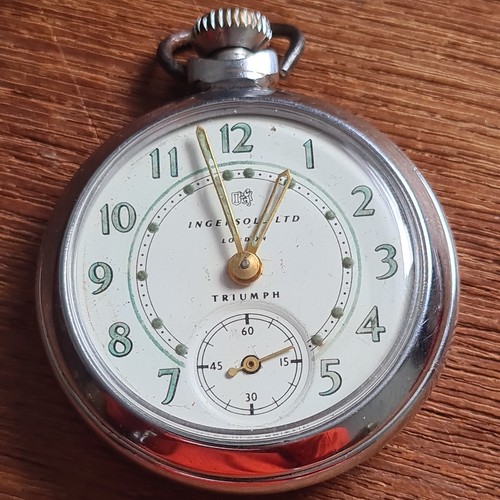 Vintage metal ingersoll pocket - vintage,