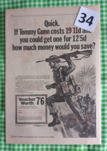 Tommy gunn vintage 1967 advert - vintage,