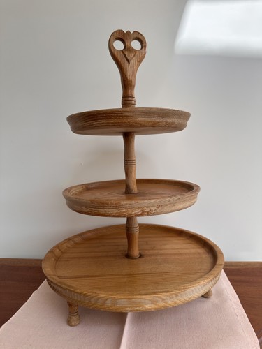 Vintage turned solid oak wood - oak,