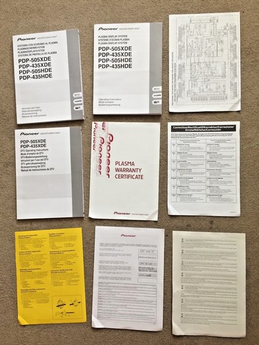Manuals for pioneer - pioneer, plasma