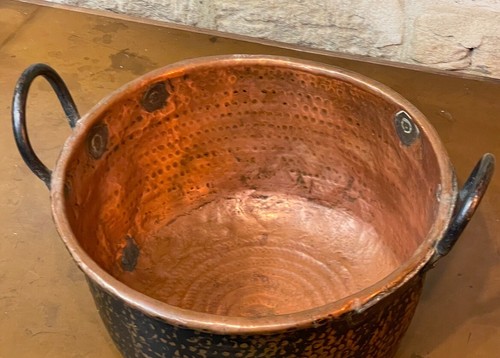 Large antique hammered copper - large,