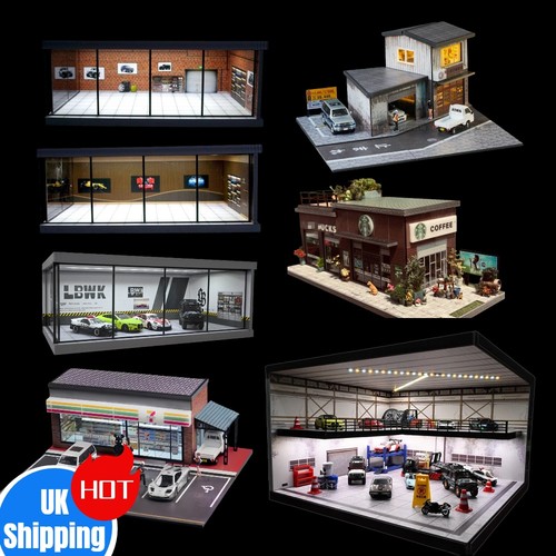 Diorama car garage model - 1/64,