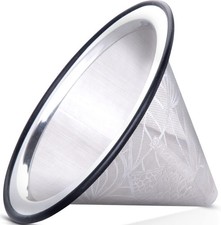 Compatible with Chemex, Hario V60 Pour Over Coffee Filter - Wide Metal Base Reu