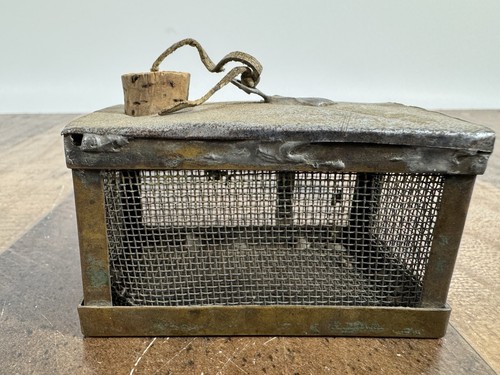 Antique cricket cage - antique, metal