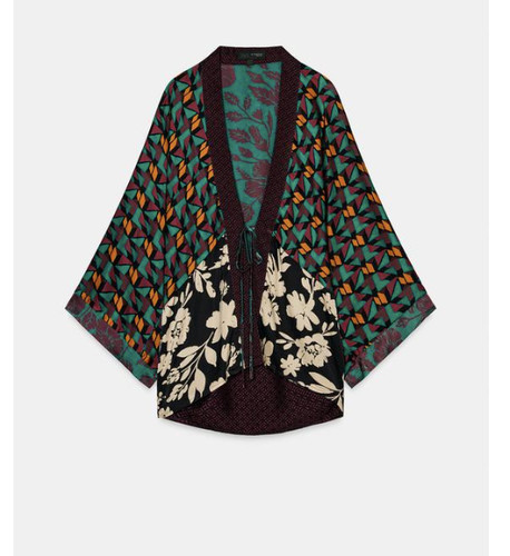 Zara printed satin kimono - printed,