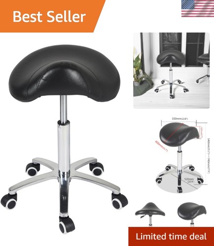 Comfortable black saddle stool - comfortable,