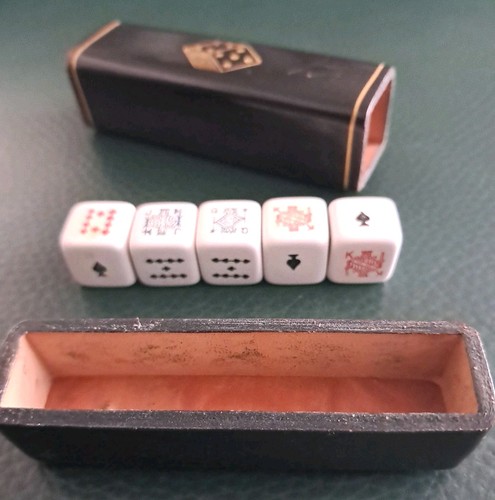 Vintage poker dice set - poker,