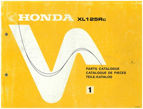 Honda parts manual - manual, xl125r