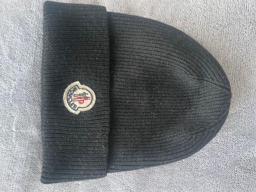 Moncler black knit beanie - black, hat