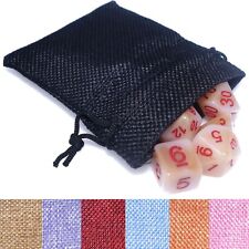 Medium Dice Bags Rustic (Select Colour) / Drawstring Pouch Jute Hessian Poly
