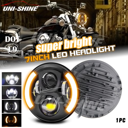 Dot motorcycle headlight - 7", h4