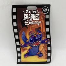 Disney Store Stitch Crashes Disney Jumbo Pin - Aladdin- 6/12 Limited Edition