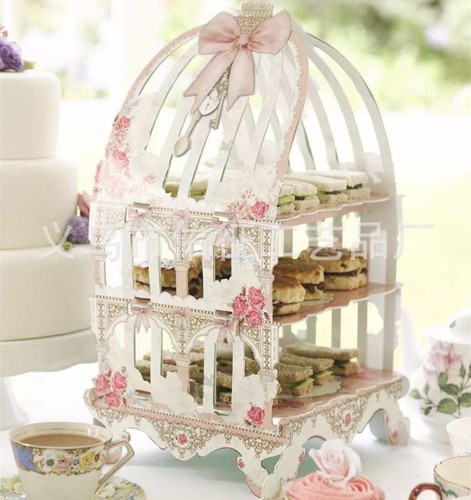 Ivory cupcake stand - ivory, floral