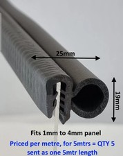 Universal Large Door Rubber EDGE TRIM SEAL - Van Boat Caravan - Bonnet Boot