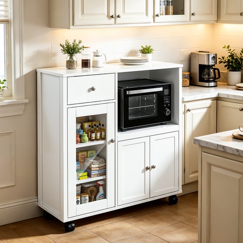 Sideboard with microwave - with,
